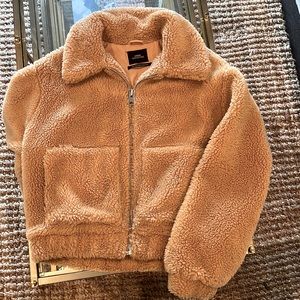 Urban Outfitters Cropped Teddy Jacket, size S